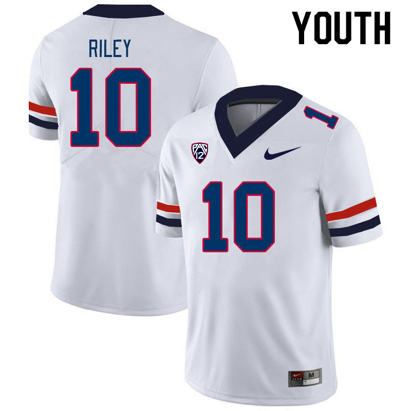 Youth #10 Malachi Riley Arizona Wildcats College Football Jerseys Stitched-White